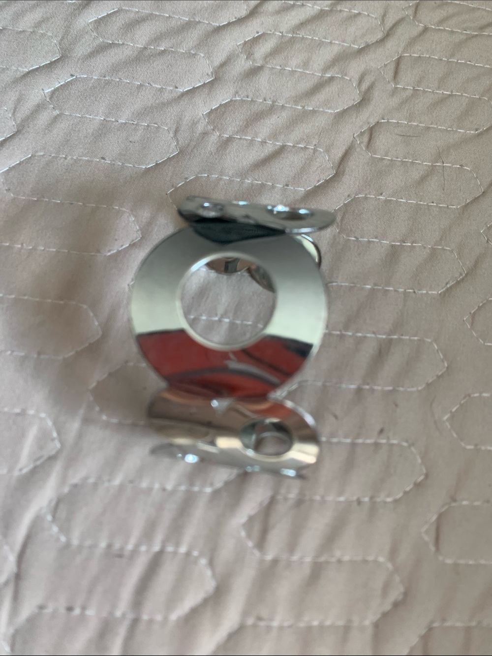 Polished Silver-Tone Open Circle Statement Bracelet